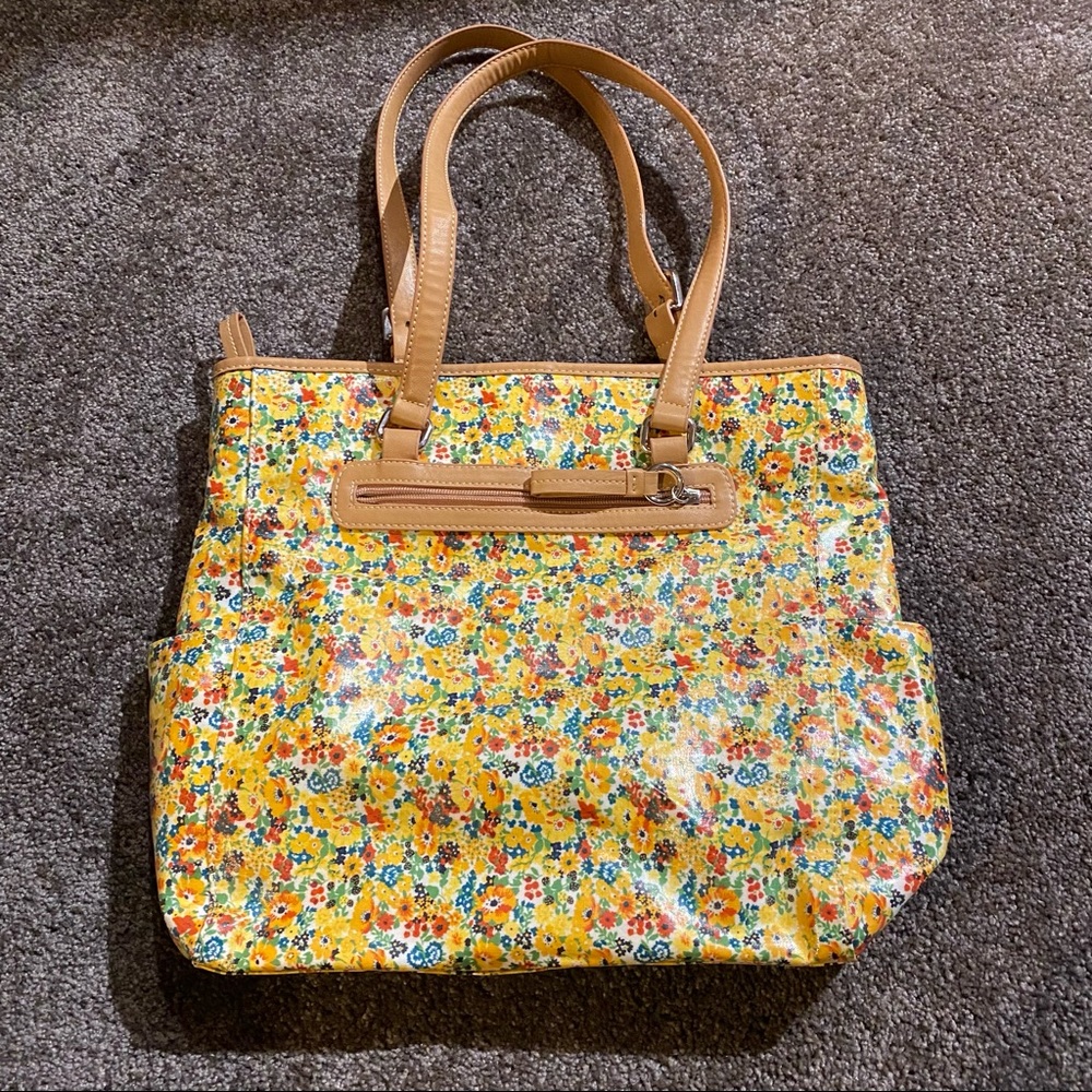 Giani Bernini Yellow Floral tote bag. Great for Spring and Summer